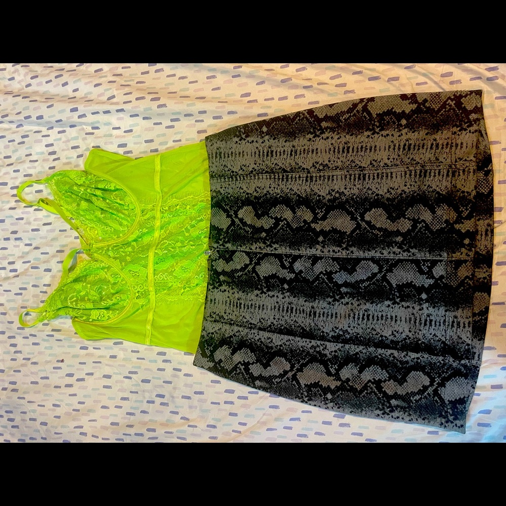 Snake print skirt